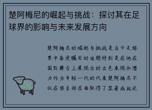 楚阿梅尼的崛起与挑战：探讨其在足球界的影响与未来发展方向